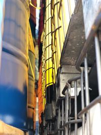 Low angle view of metal structure in factory