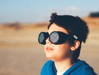 Portrait of boy wearing goggles