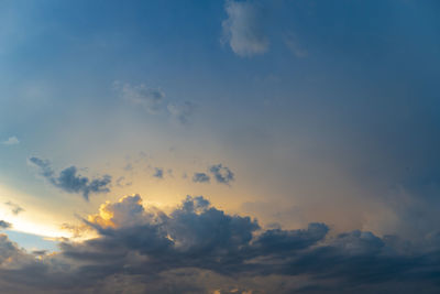 Low angle view of sky during sunset