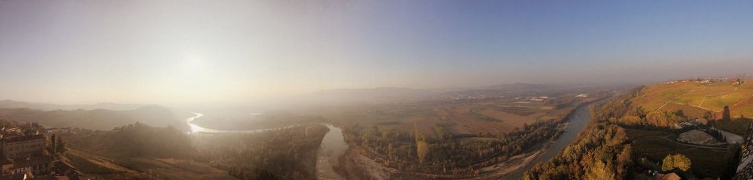 Panoramic view of mountains against sky