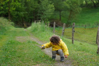 Cute boy discovering the nature...