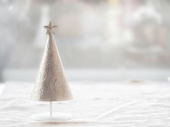 Close-up of christmas decoration on table