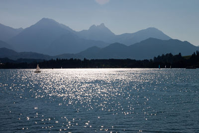 Scenic view of lake against mountains