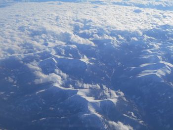 Aerial view of frozen landscape