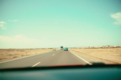 Car on road against sky