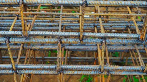 Full frame shot of rusty metallic structure