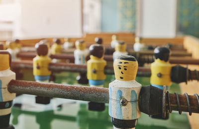 Close-up of foosball