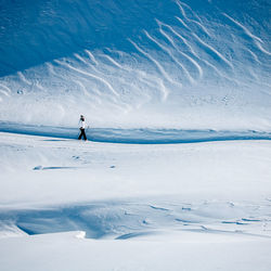 Woman skiing on snow