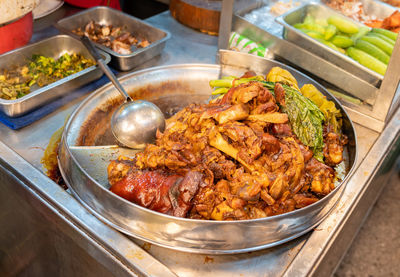 High angle view of food in container