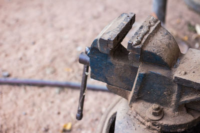 Close-up of rusty machine part