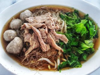 High angle view of food in bowl