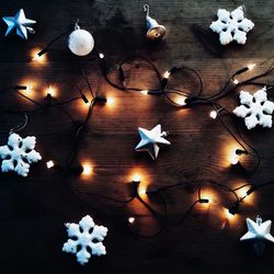 Fairy lights and christmas decorations