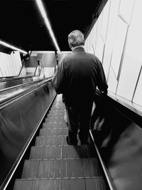 Low angle view of escalator