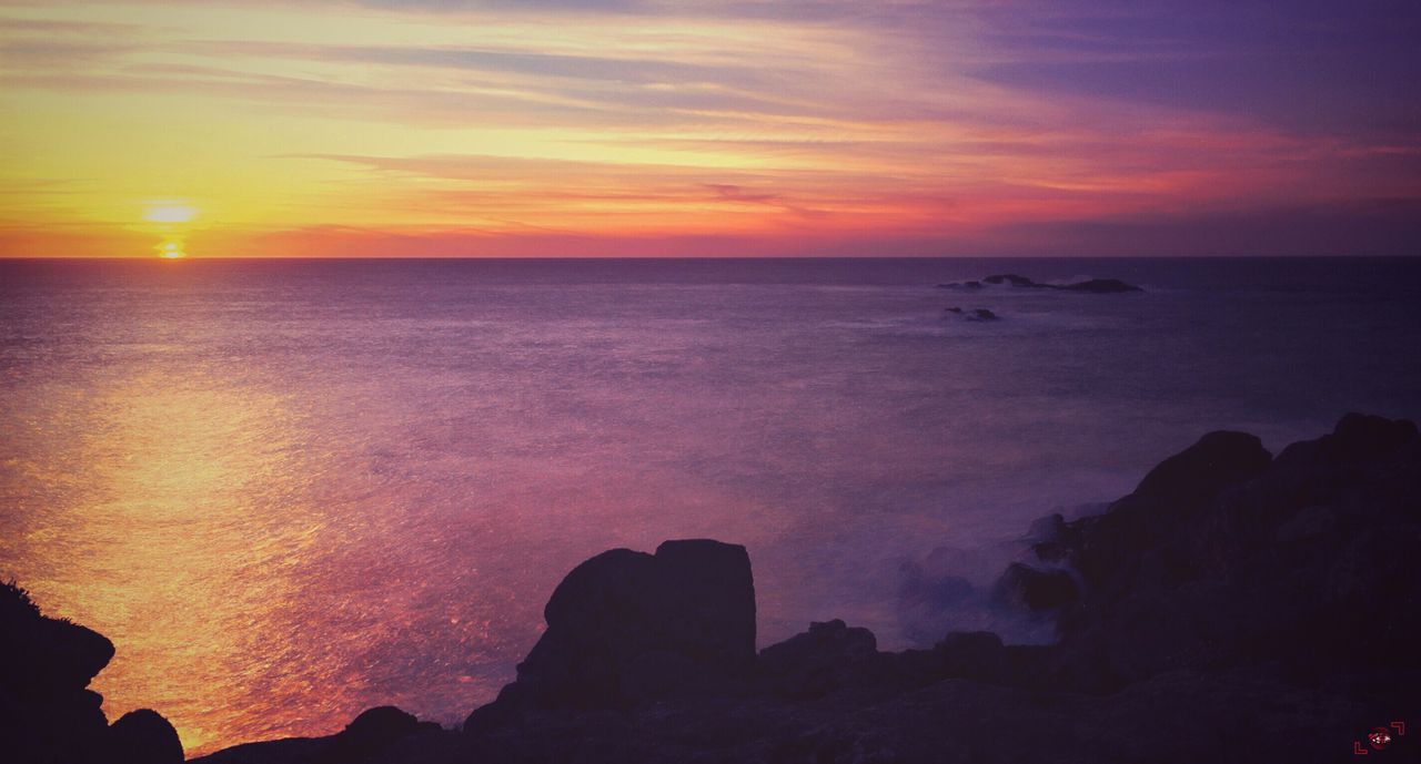 sunset, sea, sky, beauty in nature, scenics, orange color, nature, no people, tranquility, horizon over water, cloud - sky, tranquil scene, outdoors, astronomy