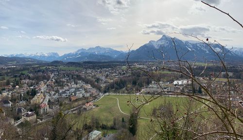 Panoramic shot of townscape against sky