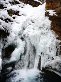 Scenic view of waterfall