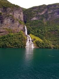 Scenic view of waterfall