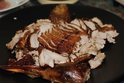 Close-up of meal served in plate