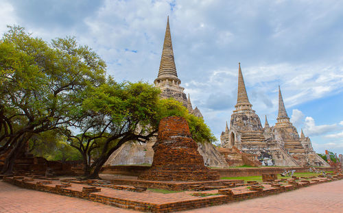 View of temple building against sky