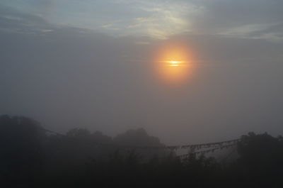 Silhouette trees against sky during sunset