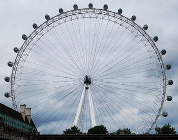 The london eye view from the thames river