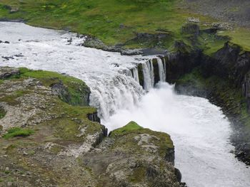 Scenic view of waterfall