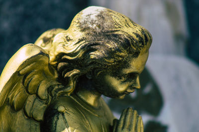 Close-up of angel statue