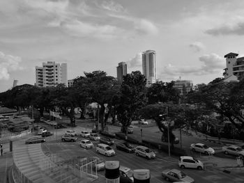 Panoramic view of city against sky