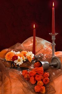 Close-up of flowers on table