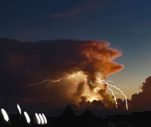 Fireworks against sky at night