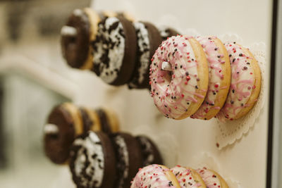 Close-up of cake donut wall