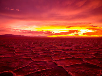 Scenic view of dramatic sky during sunset