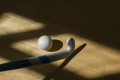 High angle view of ball on table