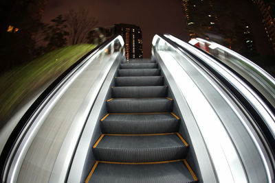 High angle view of escalator