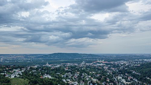 High angle view of townscape against sky