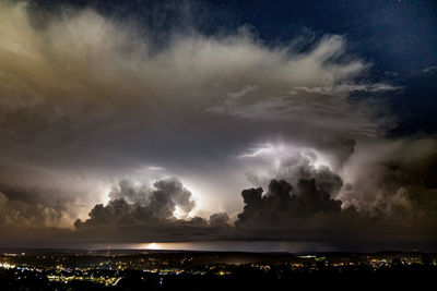 Panoramic view of storm clouds over landscape