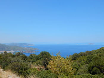 High angle view of calm sea