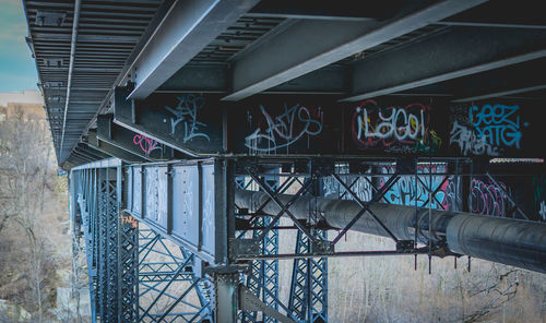 Graffiti on metal bridge
