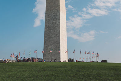 Low angle view of monument against sky