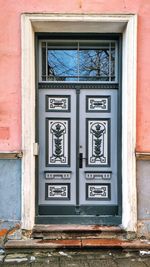 Close-up of closed door