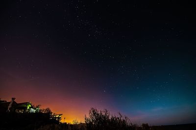 Low angle view of star field against star field