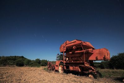 View of field against clear sky