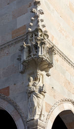 Low angle view of statue outside building