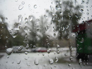 Rain drops on glass window