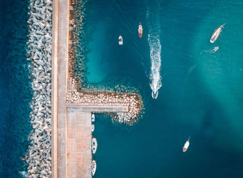 High angle view of sea