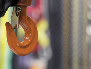 Close-up of hanging for sale in market