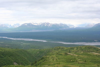 Scenic view of mountains against sky