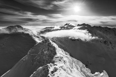 Scenic view of mountains against sky