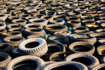 Full frame shot of rubber tires
