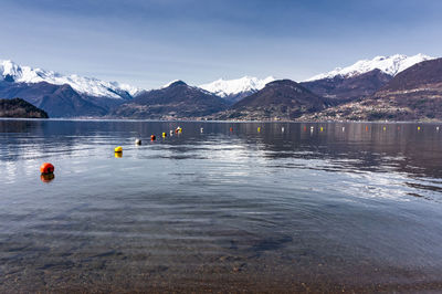 Lake como surrounded by the alps